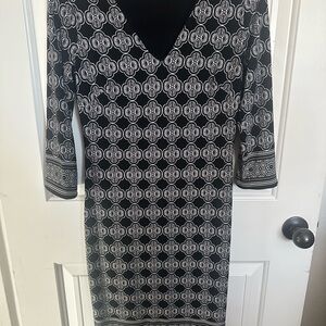 Elegant Black and White Patterned Dress